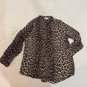 H&M Leopard Print Blouse in Brown and Black